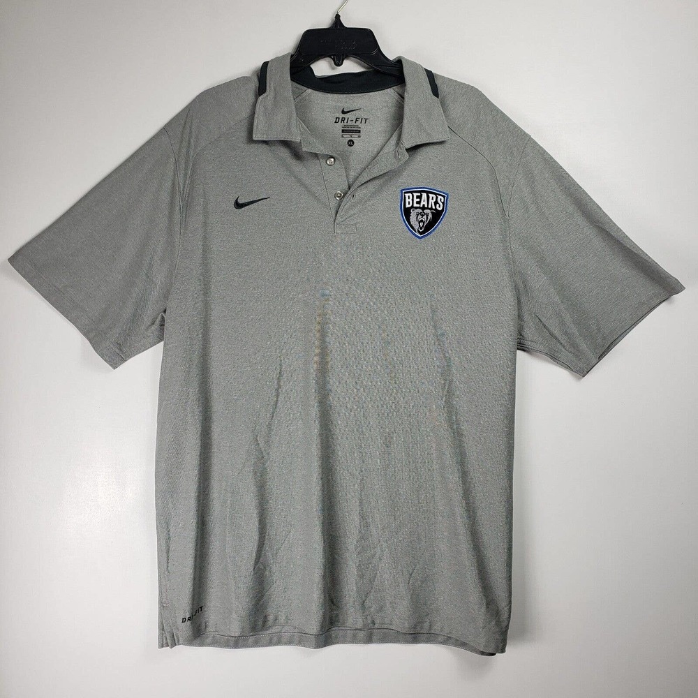 Nike Polo Shirt Mens Size XL Gray Dri Fit Chicago Bears Short Sleeves Athleisure